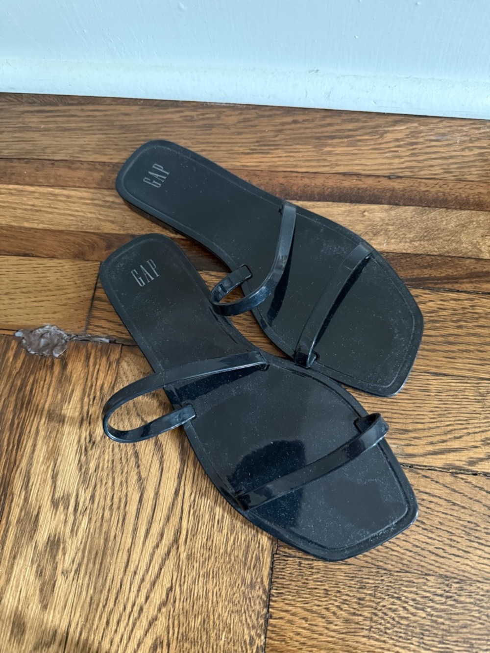 GAP Black Strappy Jelly Sandals